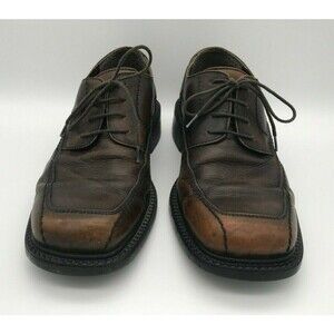 Bass Albee Leather Dress Shoes Two Tone Brown Lace Up Oxford Career Casual Sz 9M